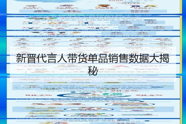 新晋代言人带货单品销售数据大揭秘
